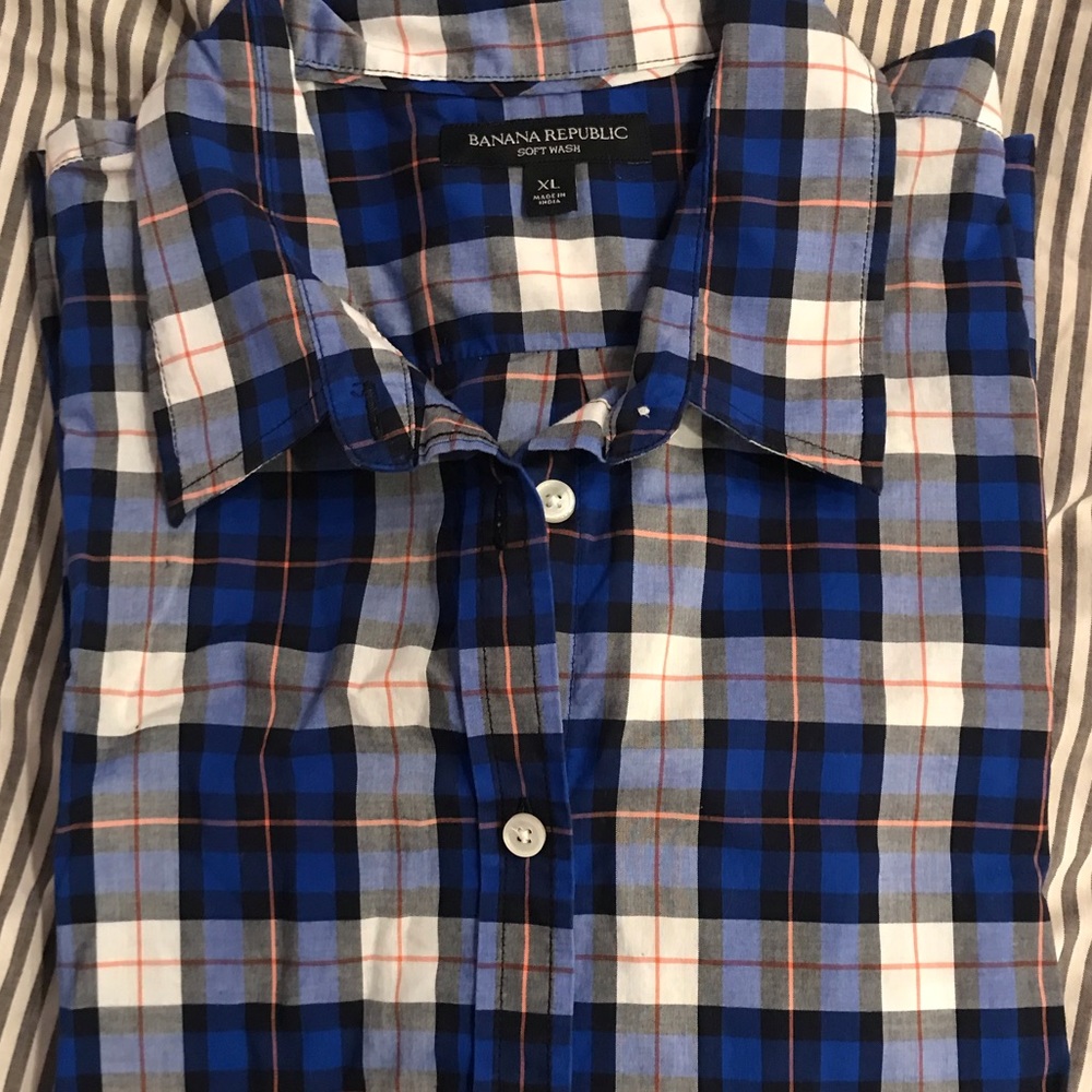 Boyfriend fit royal blue button down